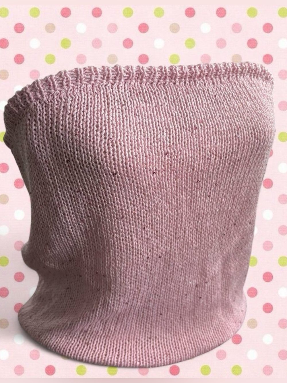 NWT Y2K Inspired Sparkly Pink Sequin Knit Tube Top from PacSun